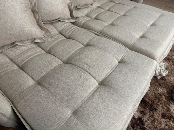 Sofá Cama Retrátil Caixa Zero Munique 2.00m - Bege Linho - Imagem 7
