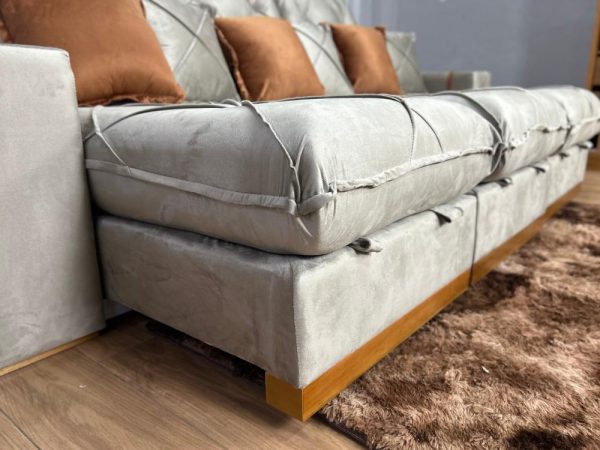 Sofá Retrátil Reclinável Pleno 3 Módulos 2.60m - Capuccino Veludo - Imagem 8
