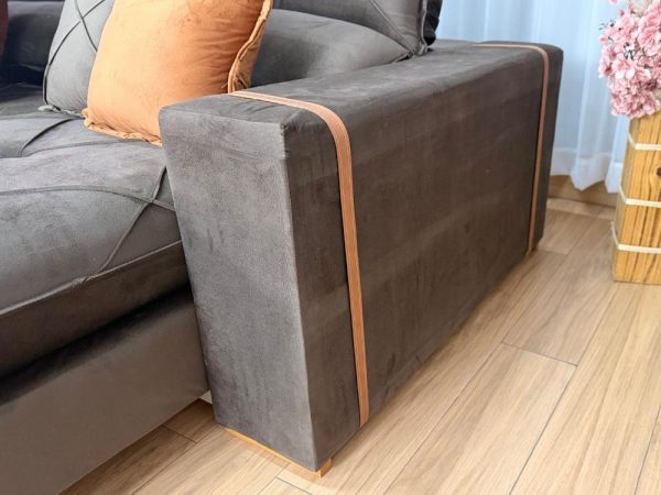 Sofá Retrátil Reclinável Pleno 3 Módulos 2.90m - Marrom Veludo - Imagem 9