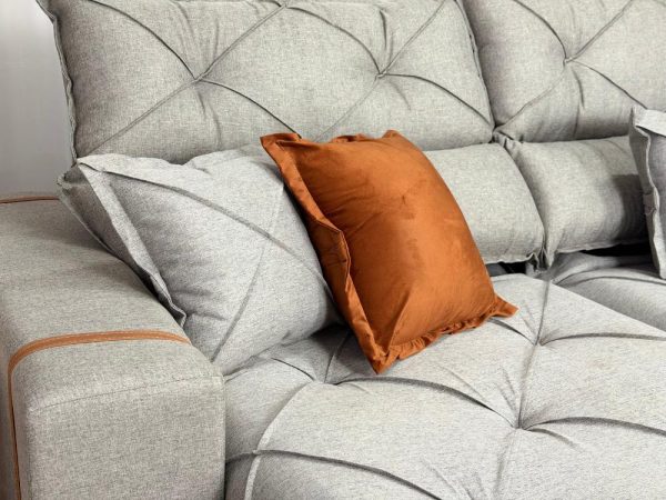 Sofá Retrátil Reclinável Pleno 2.50 - Cinza Linho - Imagem 3