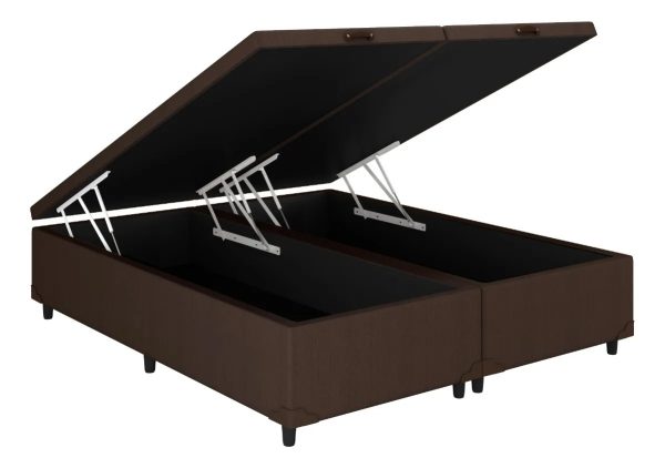 Base Box Baú Classic Queen - Marrom Corino