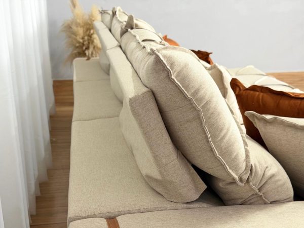 Sofá Retrátil Reclinável Pleno 3 Módulos 2.90m - Bege Linho - Imagem 10