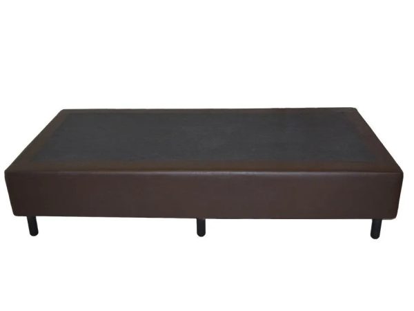 Base Box Silmer Solteiro Corino Marrom – 88x188x26 - Imagem 2