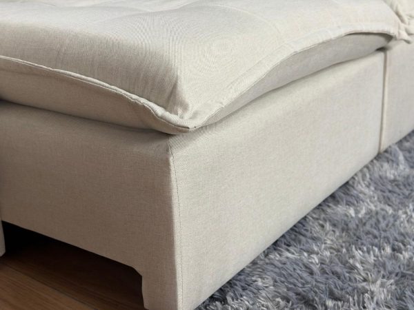 Sofá Cama Retrátil Reclinável Gabriela 2,50m - Bege Linho/Marrom Courino - Imagem 7