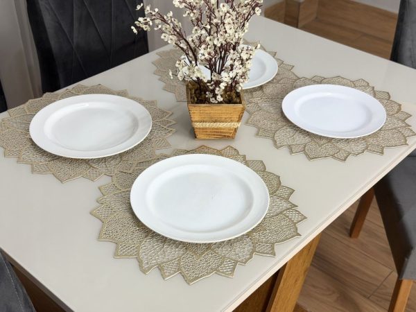 Mesa de Jantar Classic 1.20x0.80 Com 4 Cadeiras Isa - Cinamomo/Off White/Cinza - Imagem 5