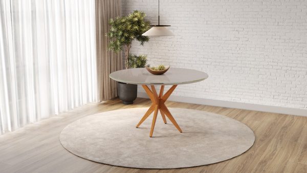 Mesa de Jantar Circular Simpatia 1.08x1.08 - Cinamomo/Off White