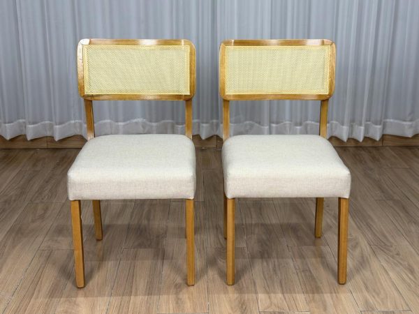 Conjunto Cadeiras Fortaleza 2 unidades - Cinamomo/Bege Linho