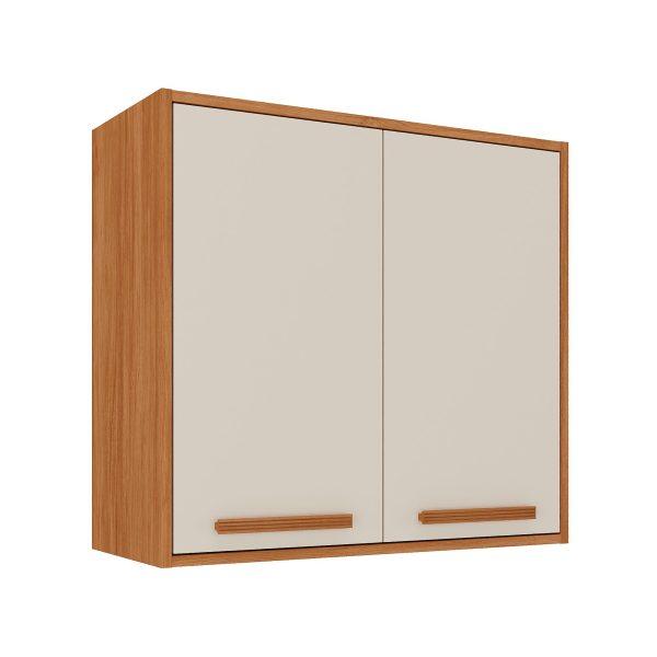 Armário de Cozinha Aéreo Canela 2 Portas 0.70m - Cinamomo/Off White