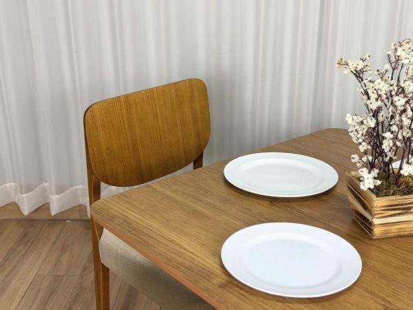 Mesa de Jantar Simpatia 0.90x0.90 Quadrada c/4 Cadeiras Barcelona - Cinamomo/Bege Linho - Imagem 3