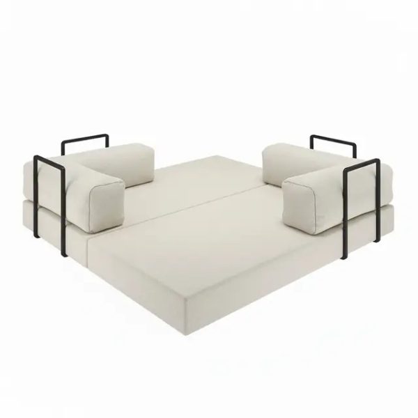 Sofá Cama Itália na Caixa c/ Espuma D33 Expansiva - Bege Boucle - Imagem 3