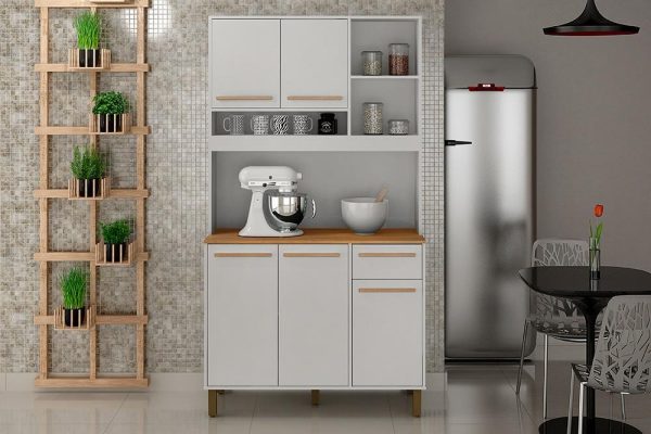 Armário Kit de Cozinha Ametista 5 portas - Branco