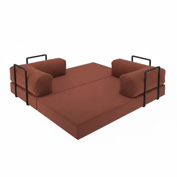 Sofá Cama Itália na Caixa c/ Espuma D33 Expansiva - Terracota Boucle - Imagem 3
