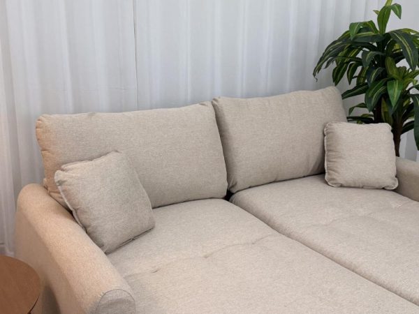 Sofá Cama Retrátil Reclinável Amaranto 2.10m Mod.90 - Bege Linho - Imagem 10