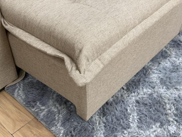 Sofá Cama Retrátil Reclinável Tebas 2.50m - Bege Linho/Marrom Courino - Imagem 7