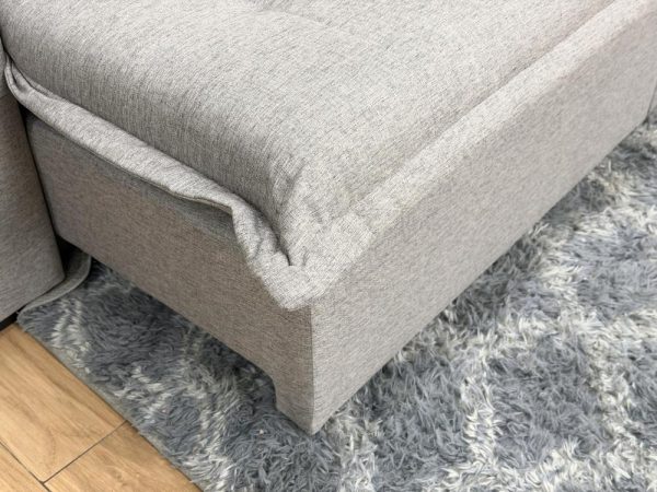 Sofá Cama Retrátil Reclinável Tebas 2.50m - Cinza Linho/Marrom Courino - Imagem 5