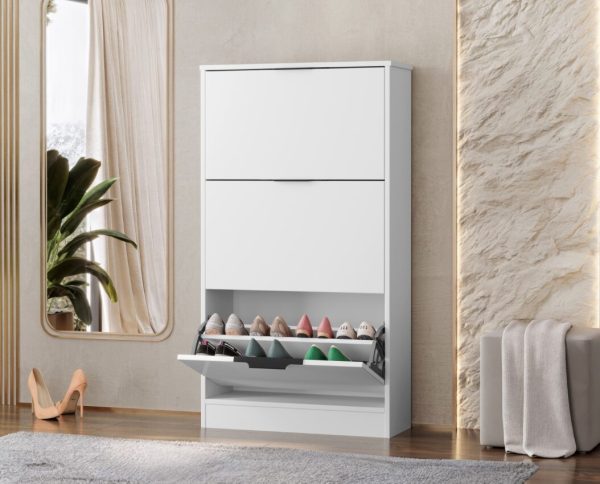 Sapateira Aurora 3 Gavetas - Branco