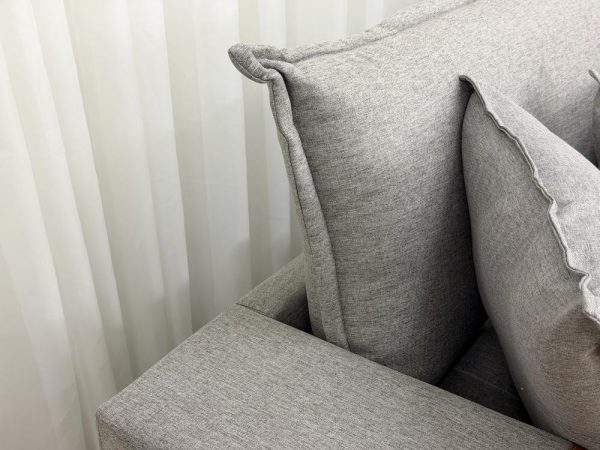 Sofá Cama Retrátil Reclinável Tebas 2.50m - Cinza Linho/Marrom Courino - Imagem 7