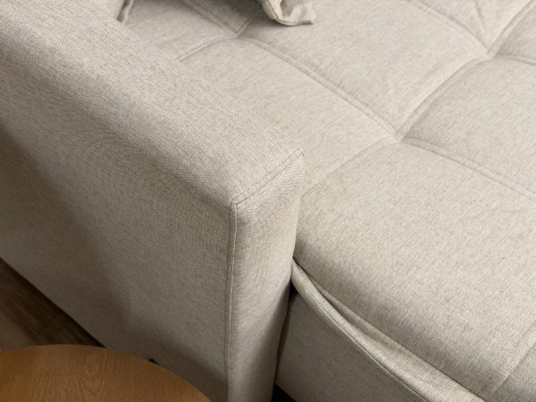 Sofá Cama Retrátil Reclinável Zoe 2.20m - Bege Linho - Imagem 8