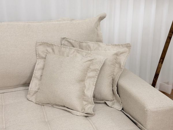Sofá Cama Retrátil Reclinável Bolt 2.20m Mod.90 - Bege Linho - Imagem 5