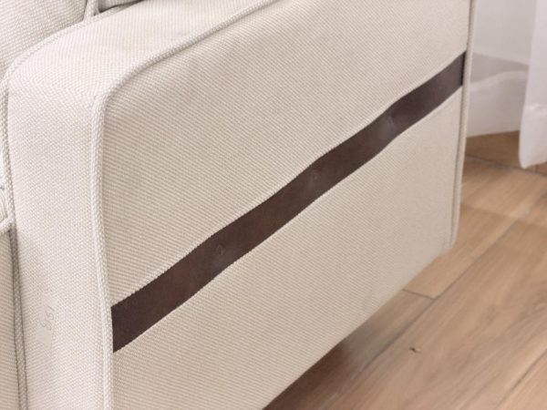 Sofa 3 Lugares Living Martins Molas Bonnel 2.00m - Bege Linho Acquablock - Imagem 4