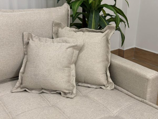 Sofá Cama Retrátil Reclinável Zoe 2.20m - Bege Linho - Imagem 9