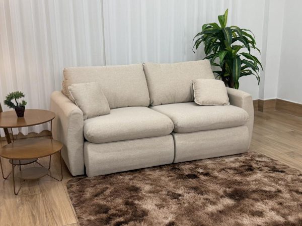 Sofá Cama Retrátil Reclinável Amaranto 2.10m Mod.90 - Bege Linho - Imagem 5