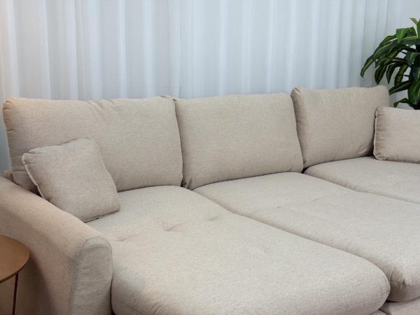 Sofá Cama Retrátil Reclinável Amaranto 2.70m 3 Módulos 80 - Bege Linho - Imagem 9