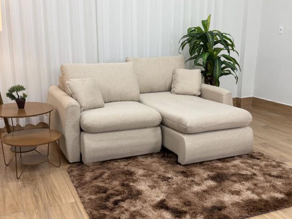Sofá Cama Retrátil Reclinável Amaranto 2.10m Mod.90 - Bege Linho - Imagem 4