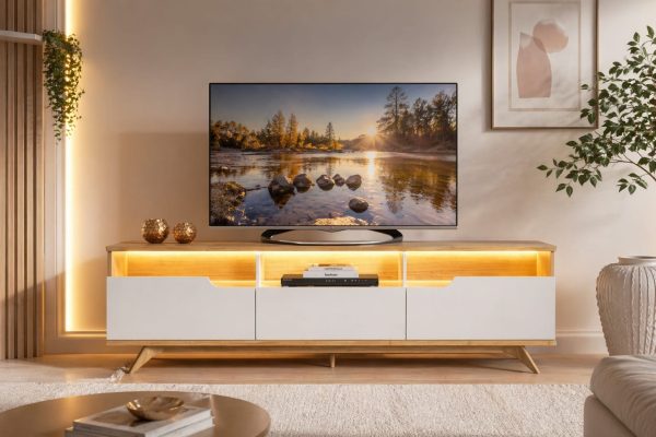 Bancada Diplomata c/Led 2.00m 70"- Cinamomo/Off White
