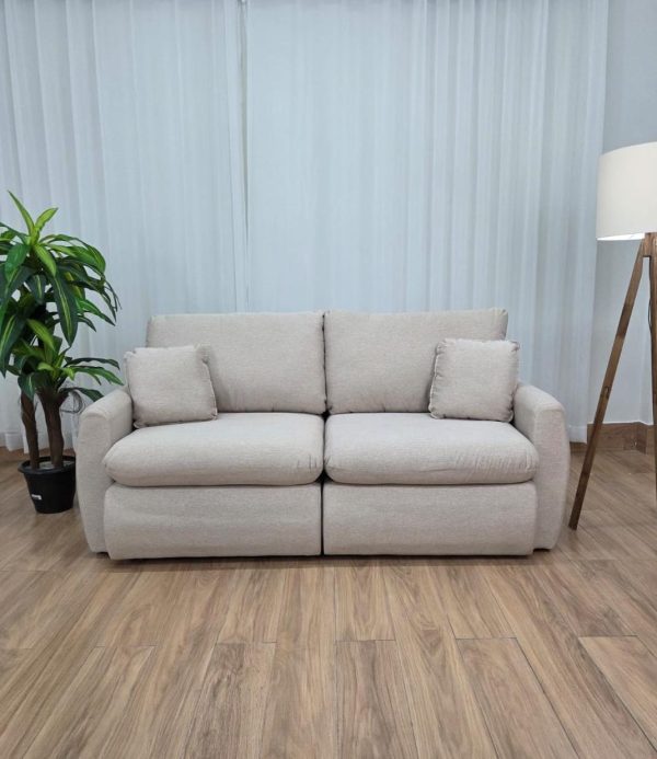 Sofá Cama Retrátil Reclinável Amaranto 2.30m Mod.100 - Bege Linho