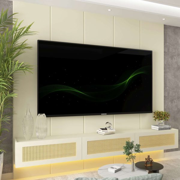 Home Suspenso Native Rattan c/Led 2.20m - Off White - Imagem 3