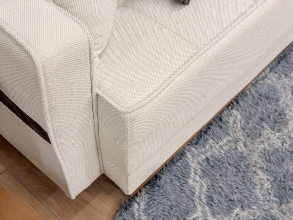 Sofa 3 Lugares Living Martins Molas Bonnel 2.00m - Bege Linho Acquablock - Imagem 6