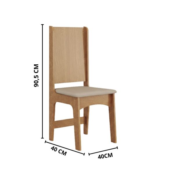 Mesa de Jantar Sara 1.36x0.75m c/6 Cadeiras Luana - Mel - Imagem 4