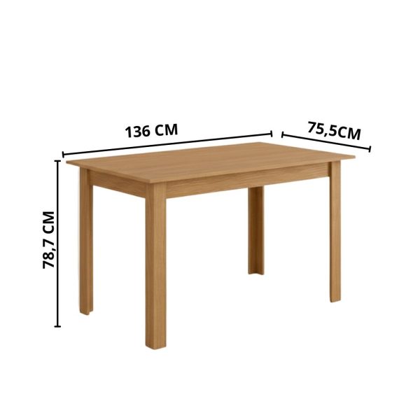 Mesa de Jantar Sara 1.36x0.75m c/6 Cadeiras Luana - Mel - Imagem 3