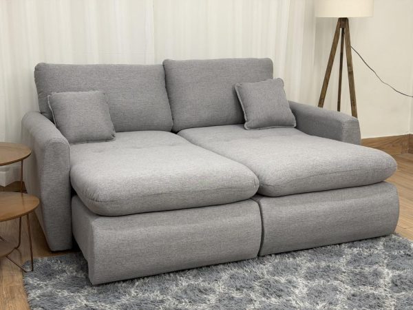 Sofá Cama Retrátil Reclinável Amaranto 1.90m Mod.80 - Cinza Linho