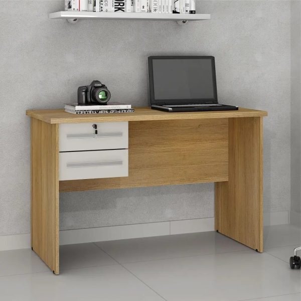 Escrivaninha Byte 2 Gavetas 1.16m - Cinamomo/Off White