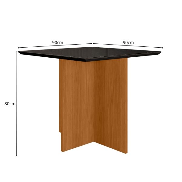 Mesa de Jantar Helo 0.90x0.90 - Freijó/Preto - Imagem 3