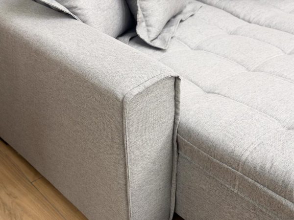Sofá Cama Retrátil Reclinável Bolt 2.20m Mod.90 - Cinza Linho - Imagem 7