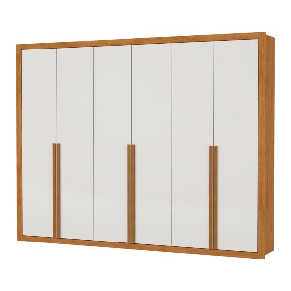 Guarda-Roupa Chicago 6 Portas e 6 Gavetas 2.46m -  Cinamomo/Off White