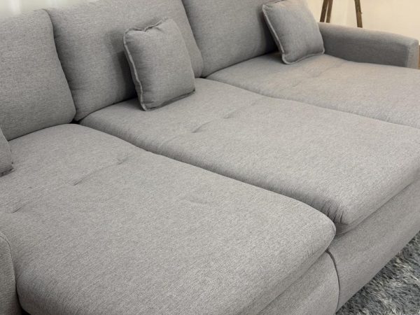 Sofá Cama Retrátil Reclinável Amaranto 2.70m 3 Módulos 80 - Cinza Linho - Imagem 6