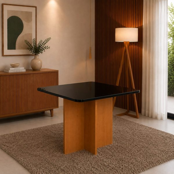Mesa de Jantar Moscou 0.90x0.90 - Cinamomo/Preto