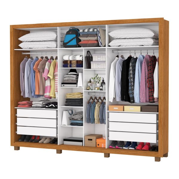 Guarda-Roupa Chicago 6 Portas e 6 Gavetas 2.46m - Cinamomo/Off White - Imagem 3