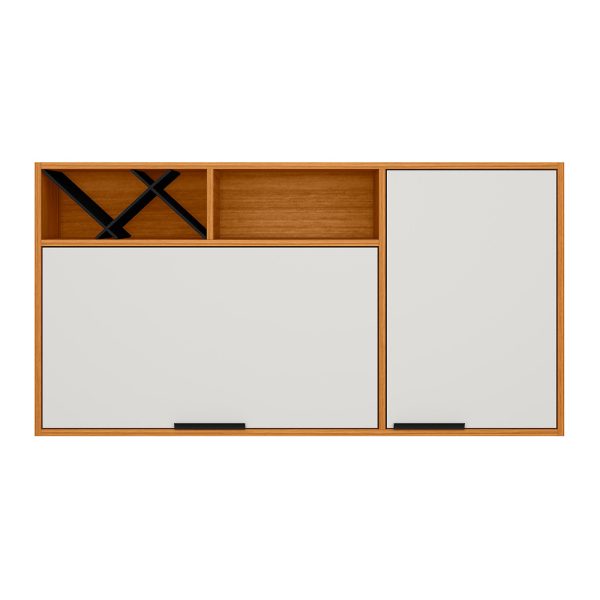 Armário de Cozinha Ravena 2 Portas c/Nicho Adega 1.20m - Freijó/Off White