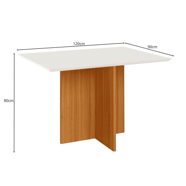 Mesa de Jantar Helo 1.20x0.90 Freijó/Off White - Imagem 3