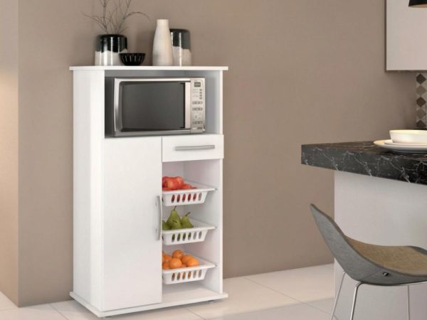 Fruteira 1 Gaveta 1 Porta 3 Cestos e suporte para microondas Ref.: 062 - Branco