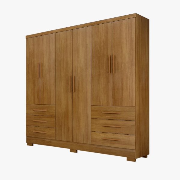 Guarda-Roupa Encant 6 Portas 6 Gavetas c/Pés 1.80m – Cumaru - Imagem 3