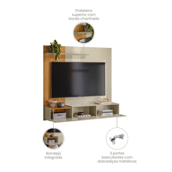 Painel Astro Com Nicho 1.53m 65" - Cumaru/Opala - Imagem 3