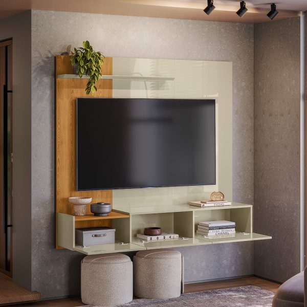 Alternative view of Painel Astro Com Nicho 1.53m 65" - Cumaru/Opala
