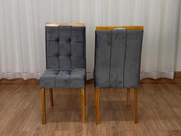 Conjunto Cadeiras Sophia 2 Unidades - Cinamomo/Cinza Veludo