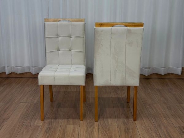 Conjunto Cadeira Sophia 2 Unidades - Cinamomo/Bege Veludo